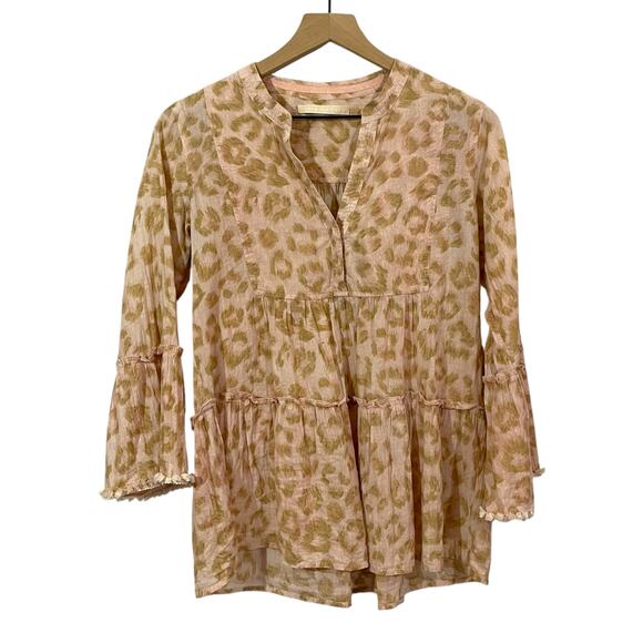 LOLA AUSTRALIA Tiered Animal Print Cotton Top - XS - Picture 1 of 12